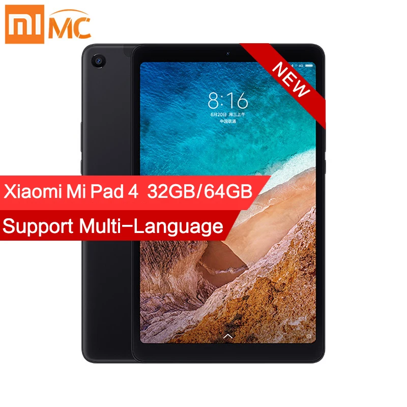 Pаспродажа Оригинальный Xiaomi Mi Pad 4 ПК планшет 8,0
