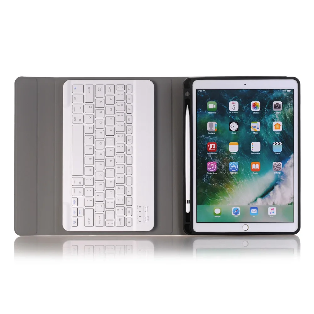 Для iPad Air 3 10 5 Съемный Bluetooth Русская/испанская/Иврит Клавиатура + Тонкий Стенд PU