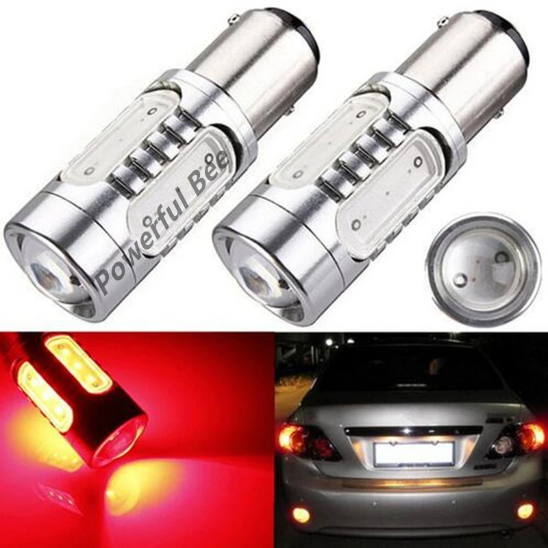 2 x Double modes LED strobe tail signal lights BAY15D/1157 15W cold