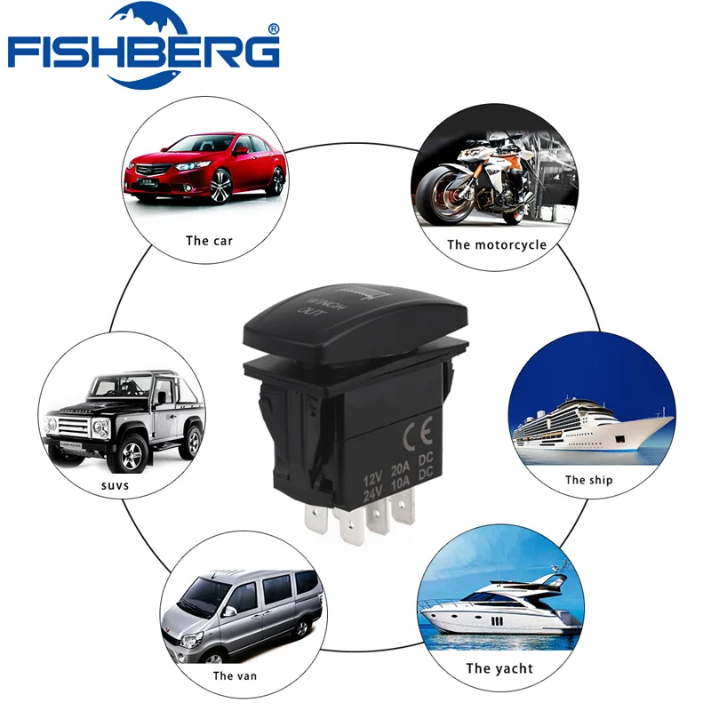 7pin Momentary Winch Rocker Switch In Switch Out Waterproof Onoffon