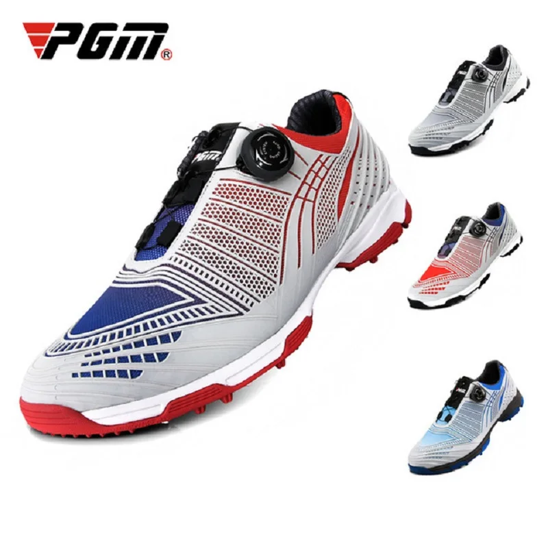 

New Pgm Golf Shoes Men's Knobs Buckle Shoes Leather Waterproof Anti-Skid Sneakers Professional Sport Shoes AA51039