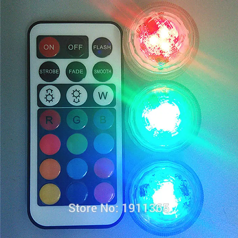 

20pcs Wedding Decoration Remote Control Submersible LED Party Tea Mini Light With Battery Christmas Vase Halloween Hookah
