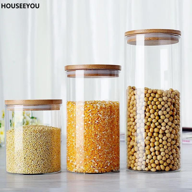 Mason Jars Clear Glass Lids Tea Canister Cookie Candy Sweet Storage