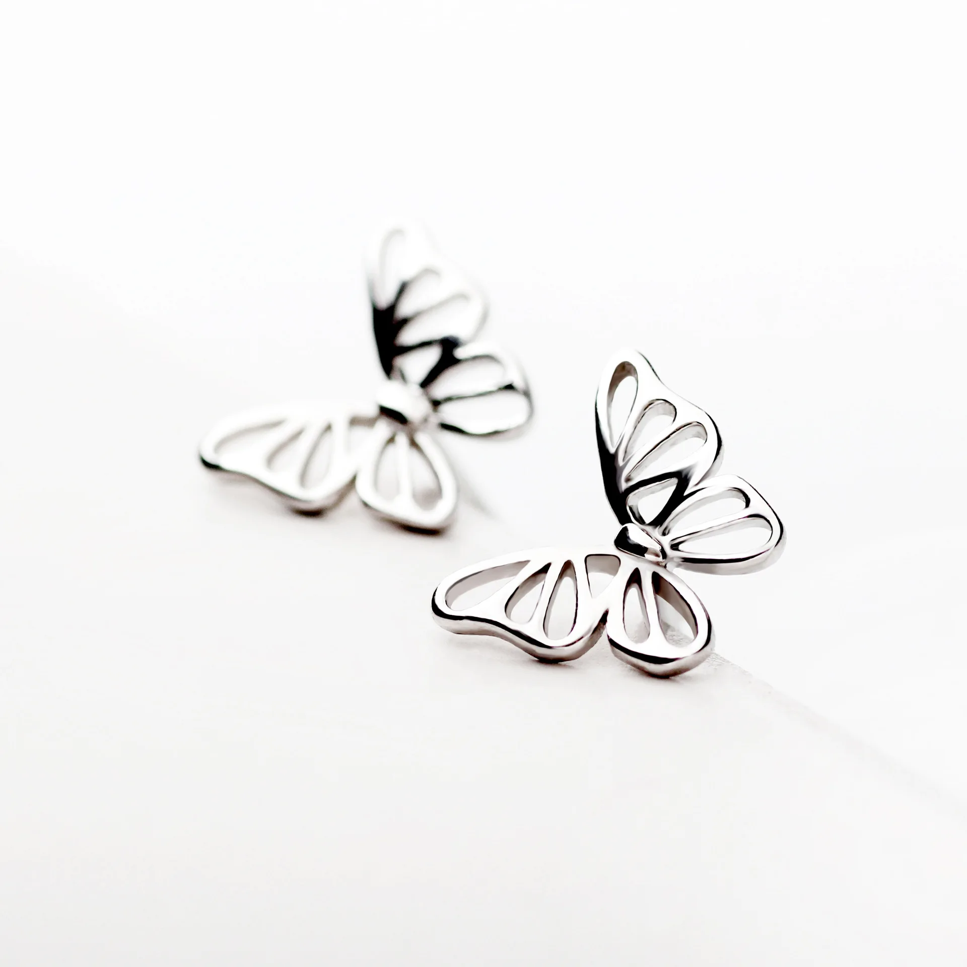 butterfly silver earrings 100% 925 Sterling silver Jewelry fashion Hypoallergenic Stud earrings for women gift