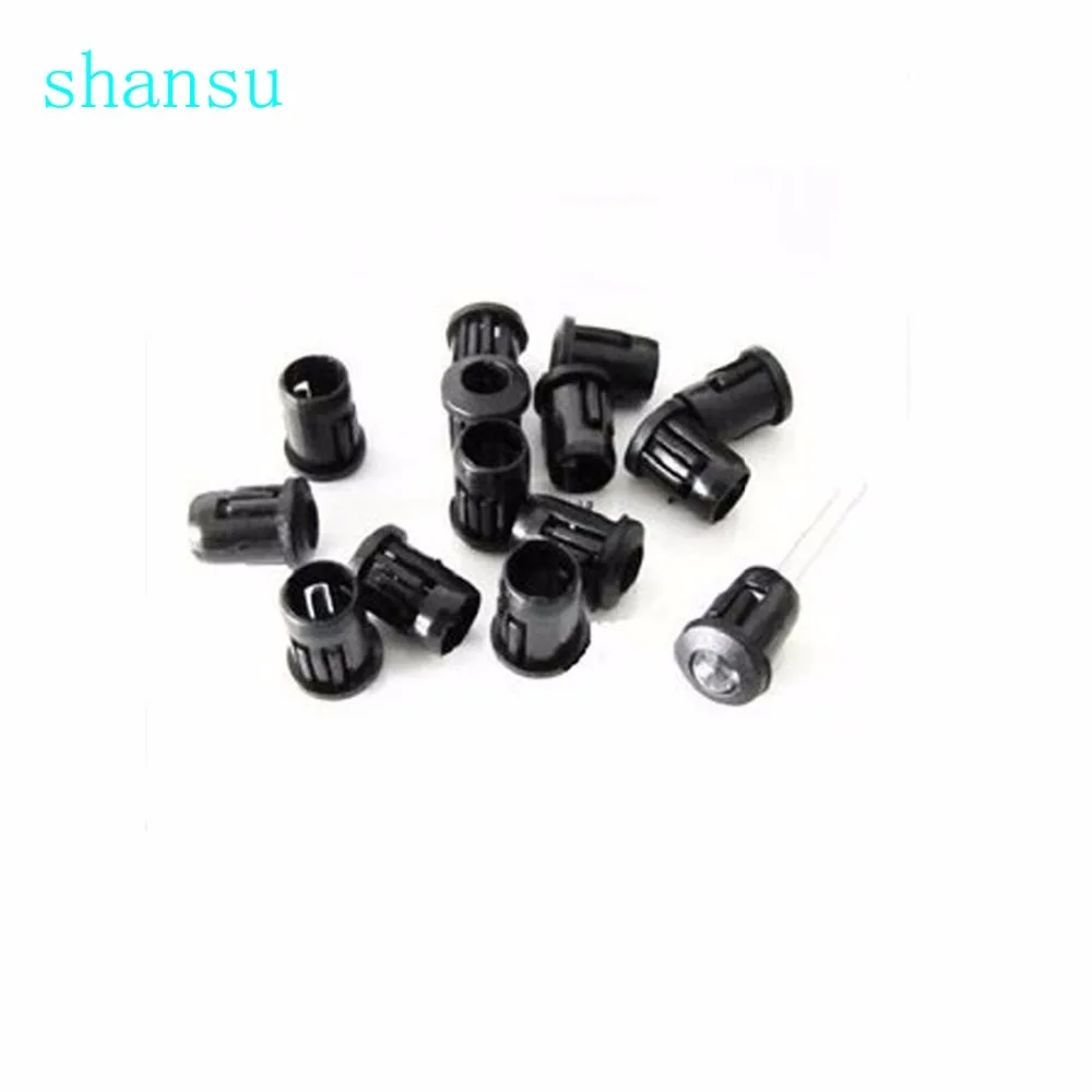 

50Pcs/Lot Lamp Socket Diode Holder Plastic Black Clip Bezel Mount Useful 3mm 5mm 8mm 10mm LED