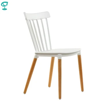 

95224 Barneo N-226 Plastic Wood Kitchen Breakfast Interior Stool Bar Chair Kitchen Furniture White free shipping in Russia