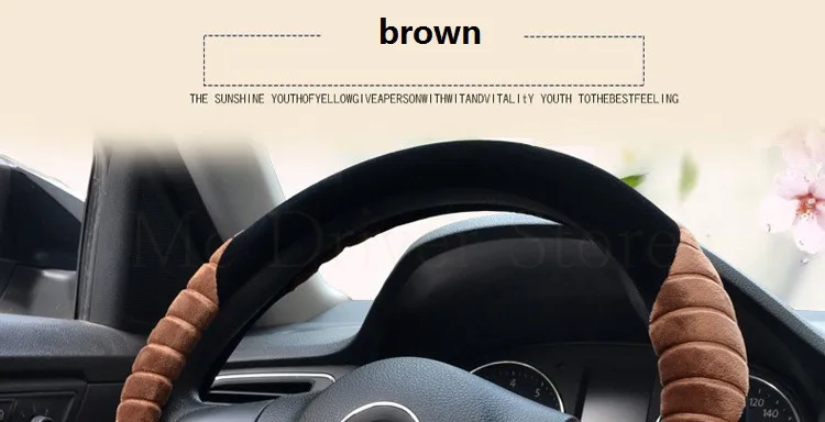 Cobertura de Volante de Pelúcia Capas de Rodas de Automóvel Transporte da Gota Inverno Cores Pele Carro Volante Case 35 - 36 37 38 39 40 cm 6 17 Capas p direção
