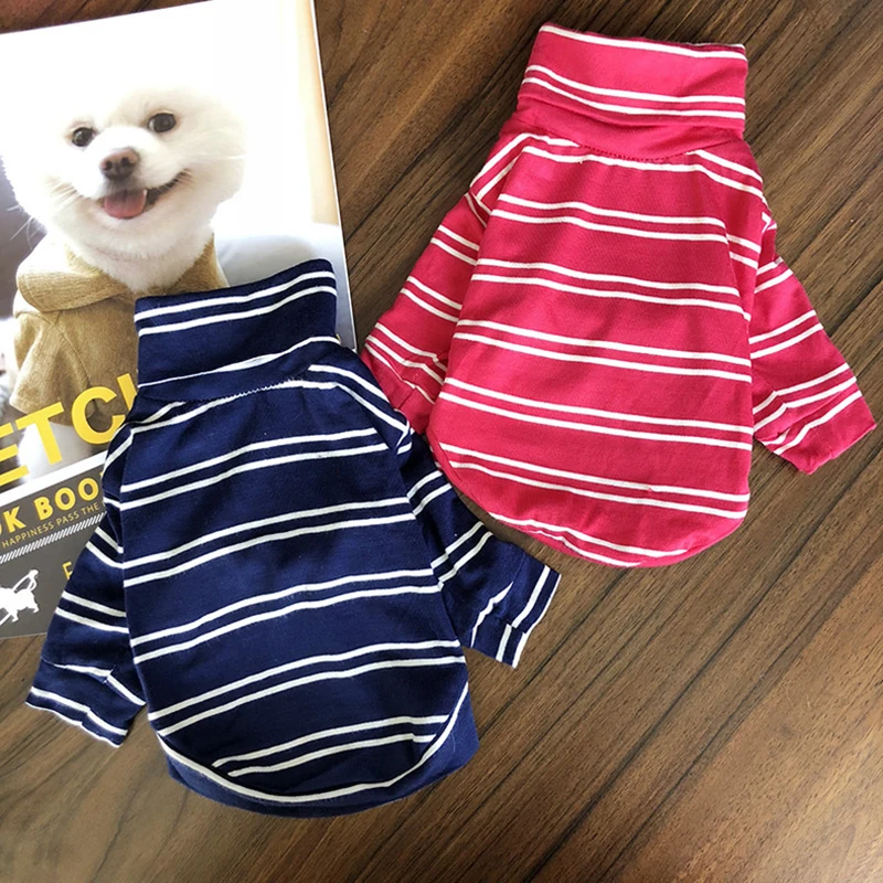 

Puppy Pet Dog Clothes Spring Summer Japan Striped T-shirt Chihuahua Cotton Cute Shirt Vest Two-legged for Small Dogs Pet Clothes