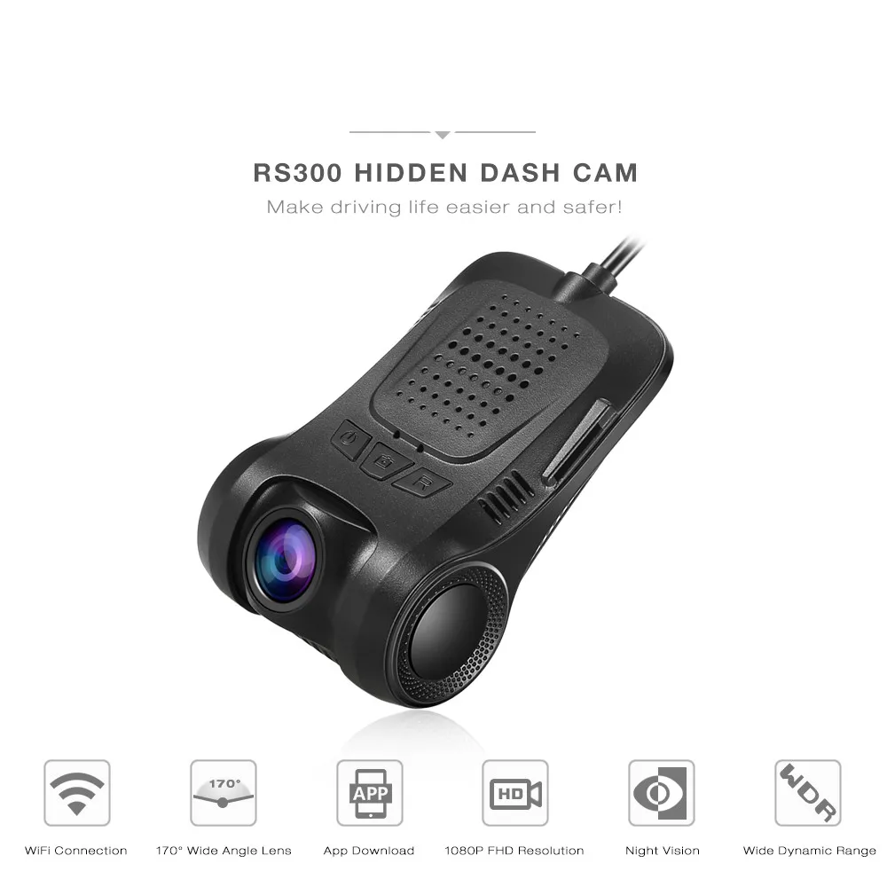 Mini NT96658 WiFi Hidden Dash Cam Car DVR 1080P 170 Degree IMX323 Sensor Video Recorder WDR Night Vision Support Rearview Camera |