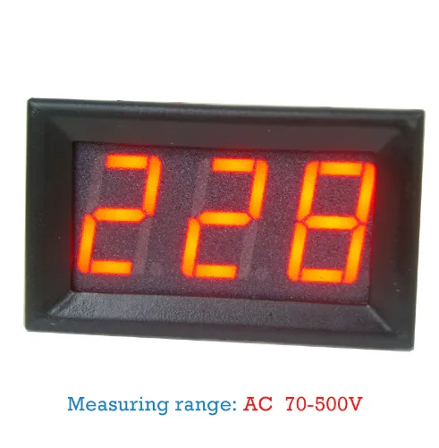 

RED 2 wire 0.56-inch DC digital voltmeter AC70V-500V Home Use Voltage Display