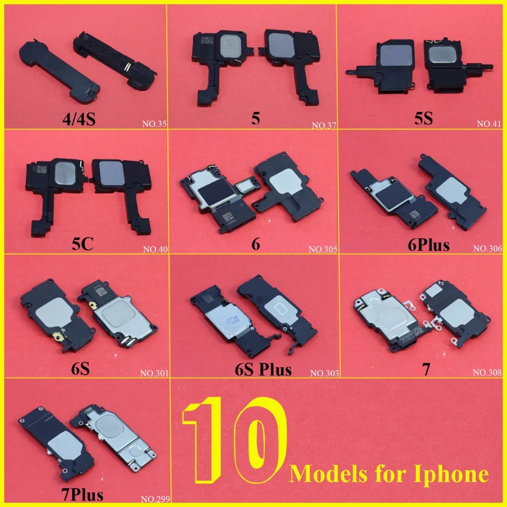 Динамик для iPhone 4 4S 5 5S 5C 6 6S 7 7Plus дюйма звуковой сигнал гибкий кабель запасные части