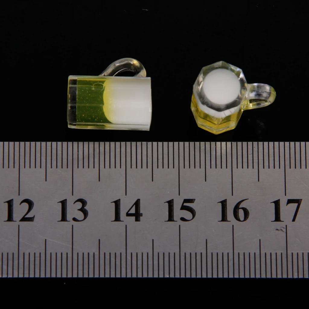 2pcs 1/12 Scale Dollhouse Miniature Beer Mug Mini House Furniture Dollhouse Accessories
