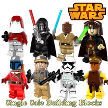 Building Block Star Wars Figures Jango Fett Darth Vader Windu Luminara Naboo Guard Red Snowtrooper Action