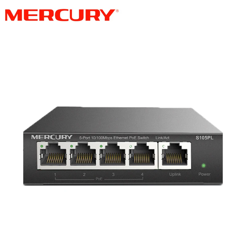 MERCURY S105PL 5 Port 10/100Mbps POE Switch AP Camera Power Supply Module Network Switch