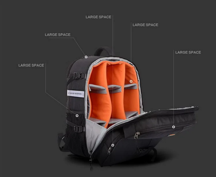 SINPAID Многофункциональный DSLR SLR камера рюкзак большое пространство водонепроницаемый фотографии аксессуары сумка цвет черный синий и оранжевый