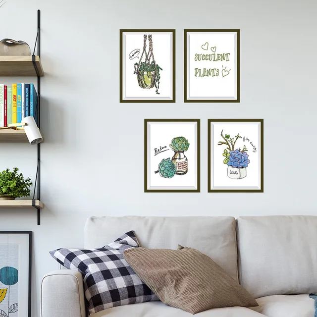 Handraw estilo plantas fotos pegatinas de pared comedor decoración ... Handraw estilo plantas fotos pegatinas de pared comedor decoración ...