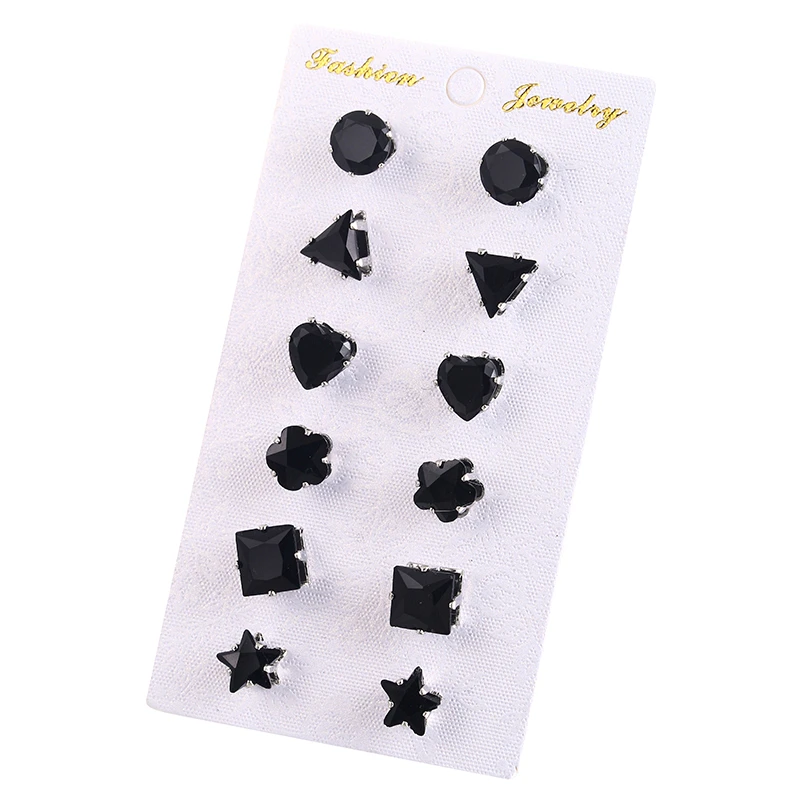 E0420 New Arrival Crystal Earring Sets For Women Girl Mixed Color Star Flower Heatr Set Statement Gift Wholesale | Украшения и