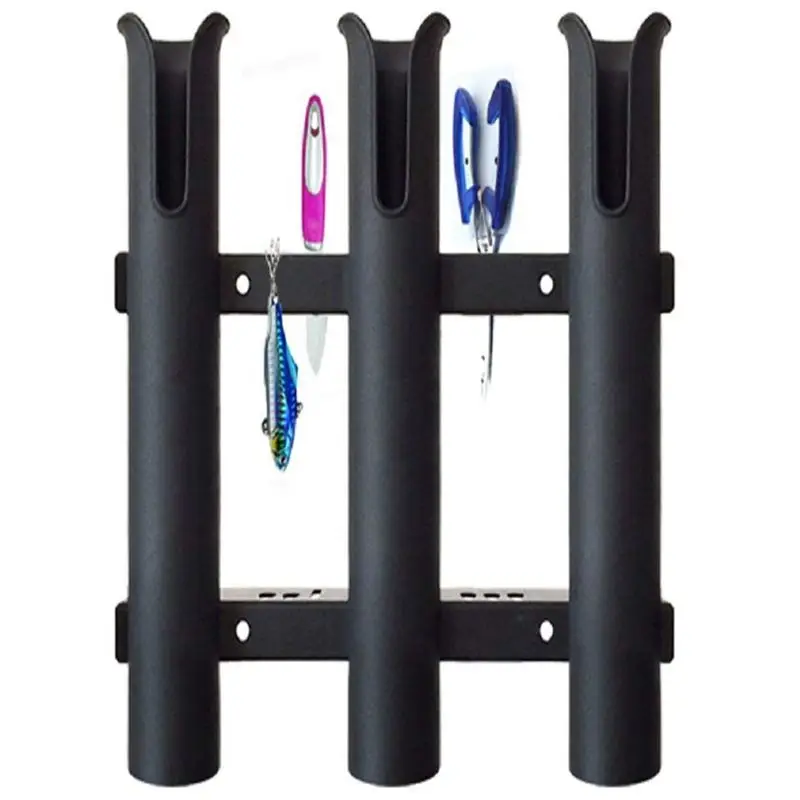 White Ayunwei 3-Tube Fishing Rod Holder Fishing Rod Rack for Boat Yacht Kayak Truck or Garage Storage with Screws