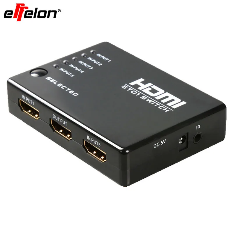Effelon HDMI Splitter Switch 5 input 1 output HDMI Switcher 5X1 for