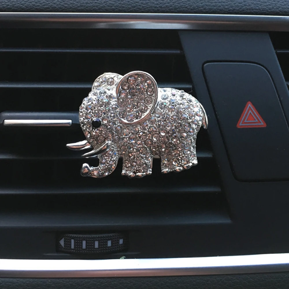 

Car Perfume Clip Elephant Diamond Fragrance Air Outlet Freshener Car Flavor Smell Auto Decoration Diffuser Trim Accessories Gift