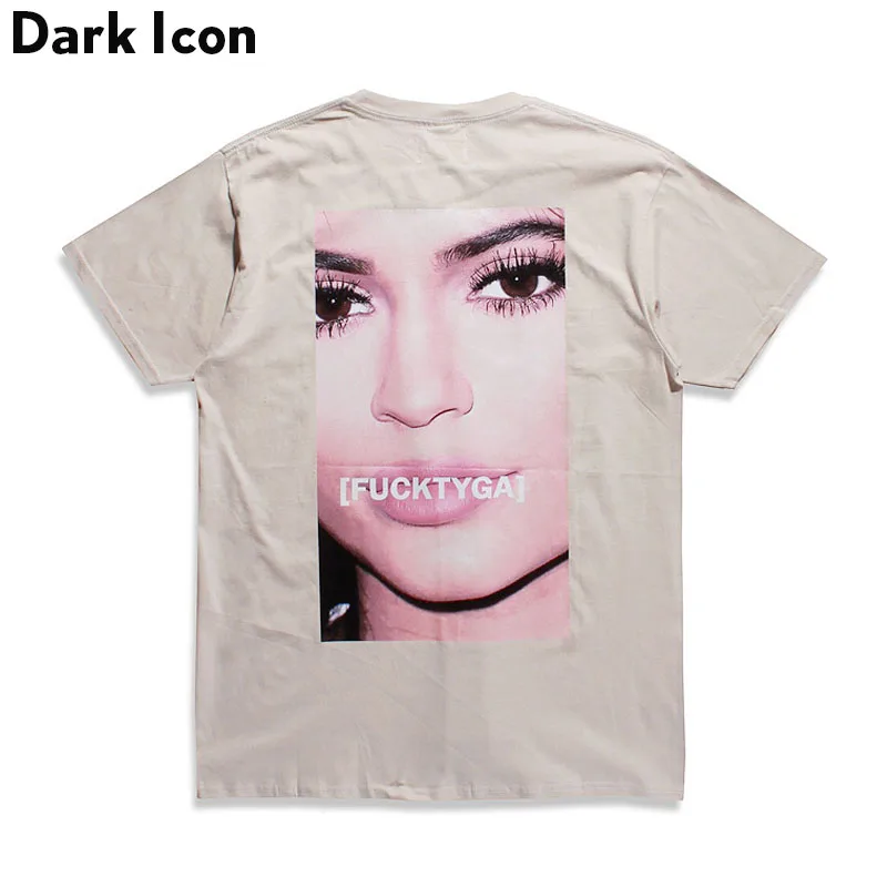 DARK ICON Spoof Tyga Hip Hop Tshirts 2019 Summer Printed T-shirt O-neck Casual Tee Shirt Short Sleeve Men Clothing Cotton 3XL