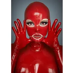 2017 красный для женщин экзотические новый дизайн ручной работы Латекс комбинезон костюм сексуальный открытый средства ухода для век и рот