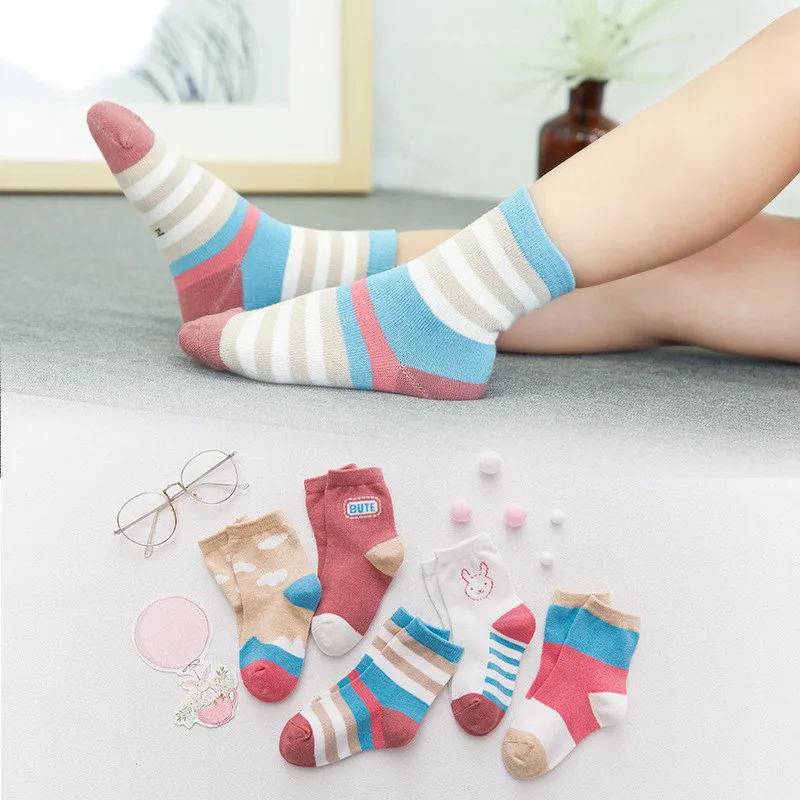 Buy 5 Pair/lot Baby Boy Stripes Socks Soft Cotton
