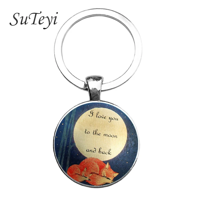 

SUTEYI 2017 Charm men Cute fox photos Keychain women bag Pendant Car Key Fashion Ring Pendant Bag Charm jewelry 2017