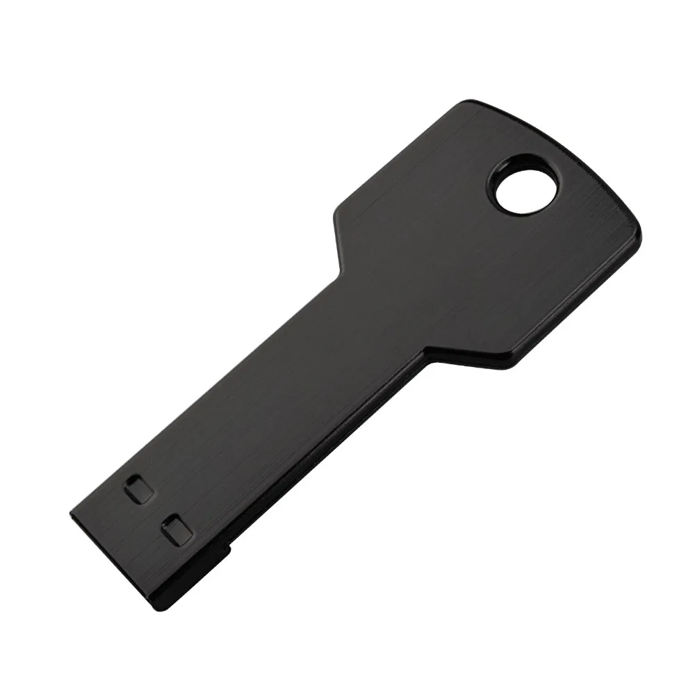 

J-boxing USB Flash Drive Pen Drive Memory Stick 32GB 64GB Metal Key Shape USB 2.0 Pendrives 8GB 16GB for PC Macbook Tablet Black