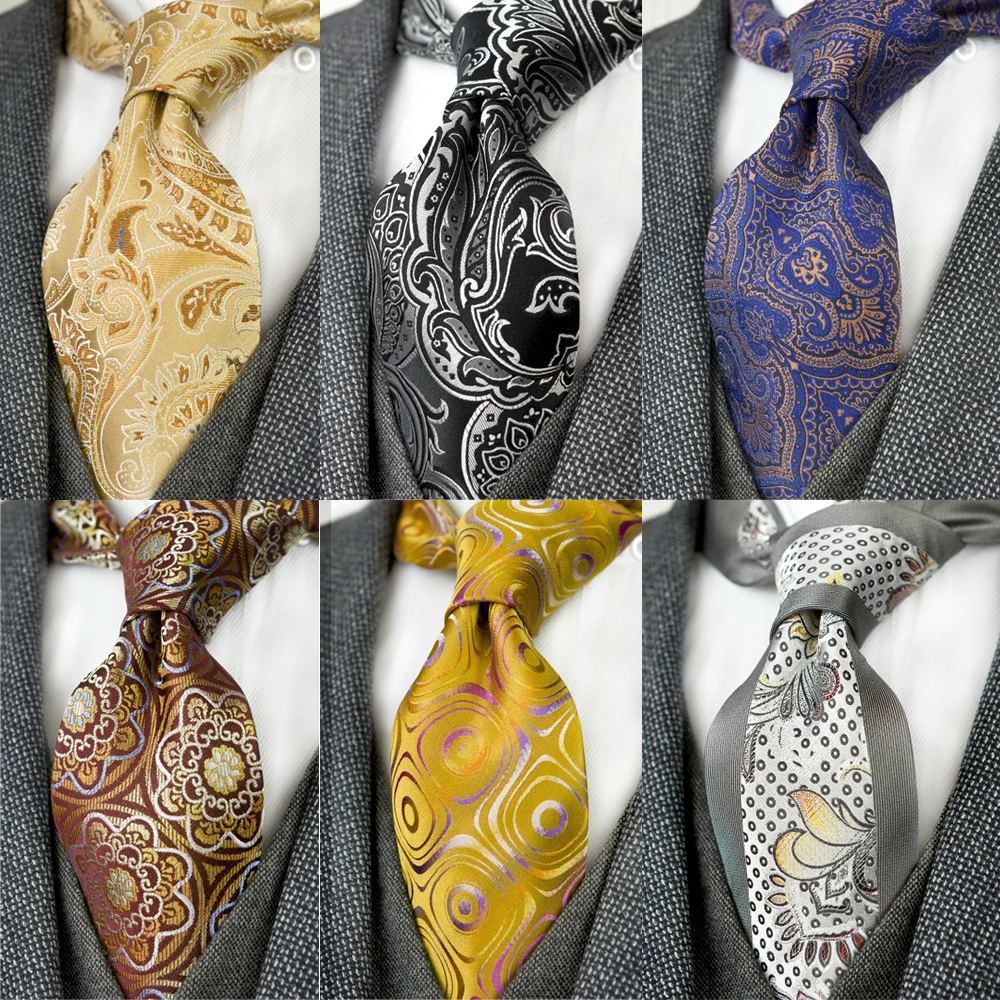 Classy Geometric Pattern Paisley Checked Dots Stripes Mens Necktie Ties ...