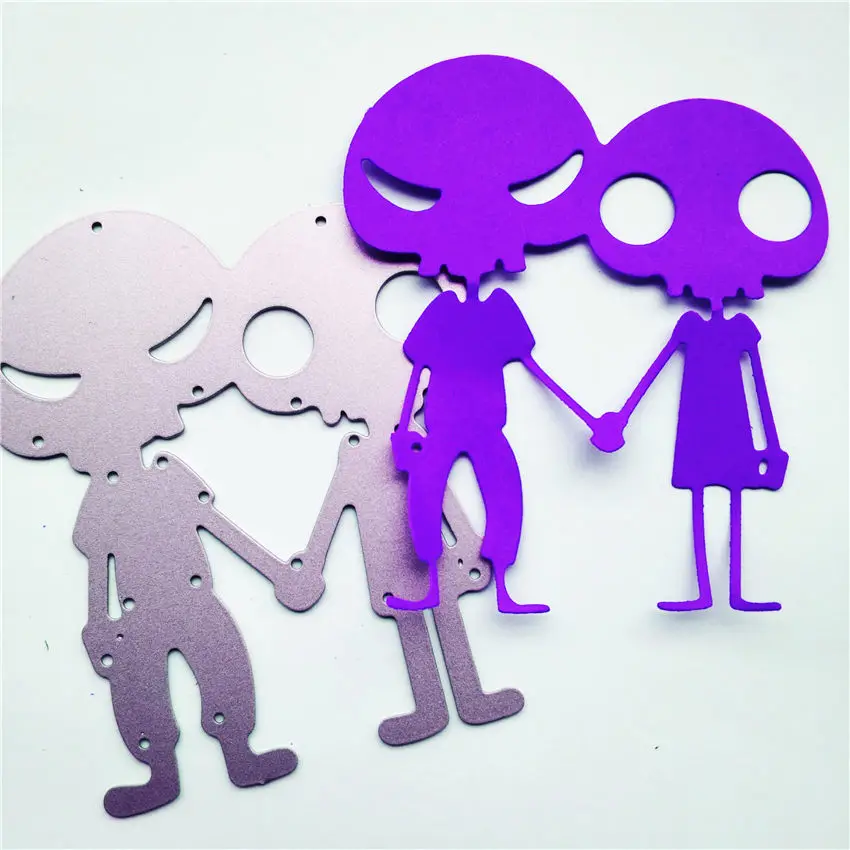 

Skull Couple Scrapbooking Metal Cutting Dies for DIY Photo Album Decor Paper Card Making Craft Embossing Mold Christmas Gift