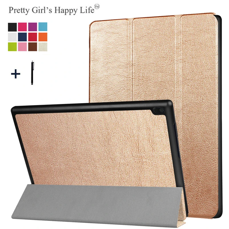 For Lenovo Tab 4 10.0 TB-X304N/F Case Tablet Flip Cover TB-X304F 3 Fold Stand Leather Fundas Shell+Stylus | Компьютеры и офис