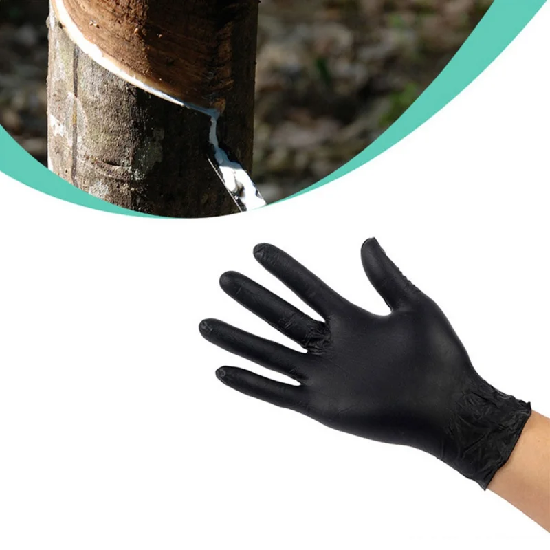 100 шт черные перчатки удобные резиновые одноразовые механик нитриловые универсальные без порошка авто детали для чистки автомобильных перчаток
