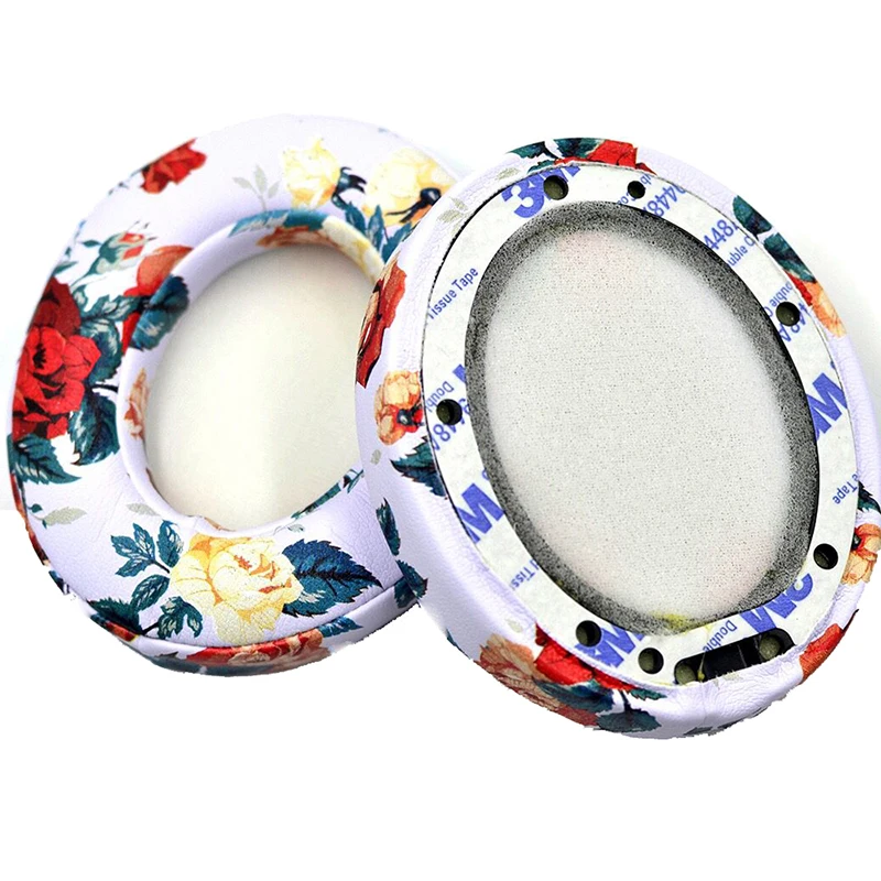 

White Floral Comfort Headphone Pads replacement ear pdas for Beats by dr dre Studio 2.0 Studio 3 B0500 B0501 Wireless headphones