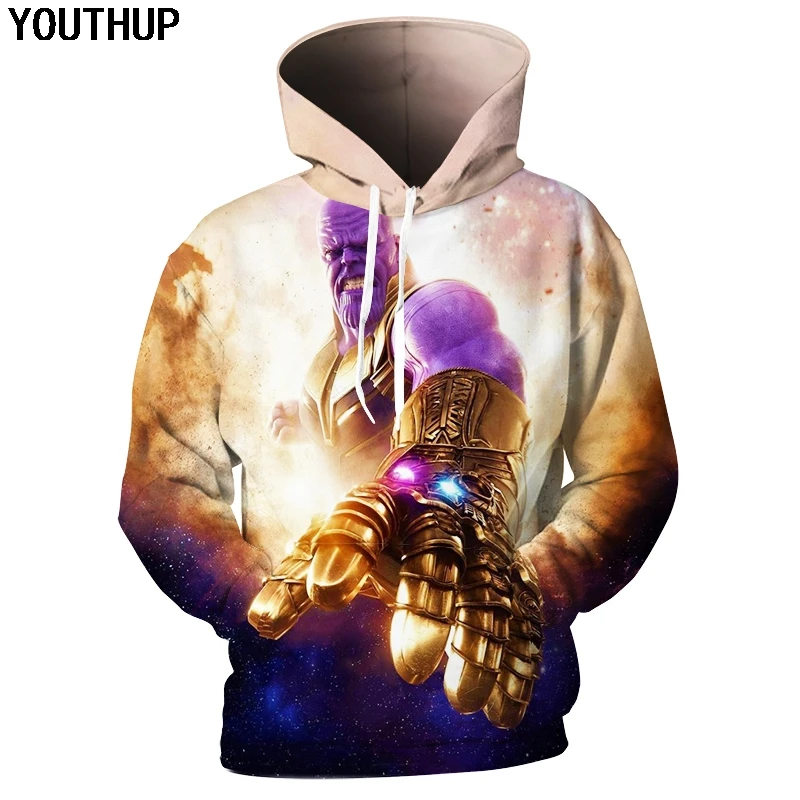Мужская толстовка с капюшоном YOUTHUP модная повседневная 3D принтом стильная
