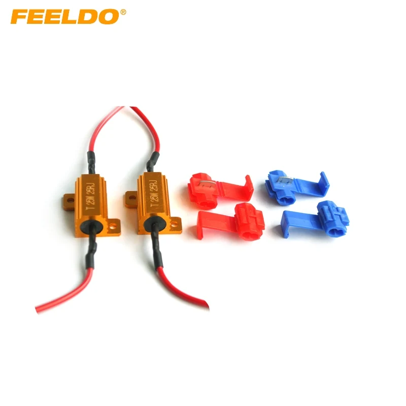 

FEELDO 1PC Car 25W 6ohm LED Load Resistors For Turn Signal Light Fix Bulb Out/Error/Blink Adapter #FD1881