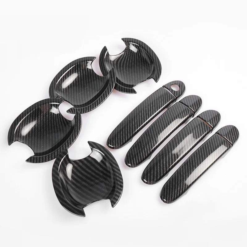 

Carbon Fiber Printed Car Door Handle Cover Door Bowl Sticker for Volkswagen Jetta 2013 2014 2015 2016 2017 2018 Moulding Trim