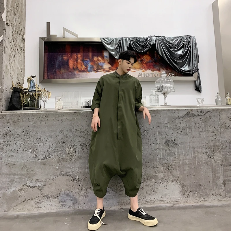 M-xxl! Летний Модный мужской свободный спортивный комбинезон Харадзюку стиль комбинезон tide мужские укороченные брюки