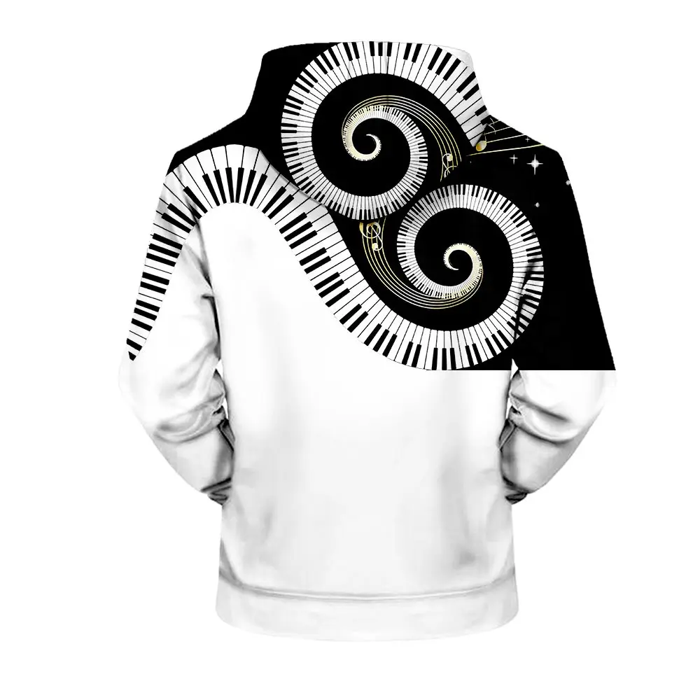 WAMNI Musical Note 3D Print Hooded Sweatshirt Harajuku Piano Fashion Autumn Novelty Hight Street Hoodie Long Sleeve