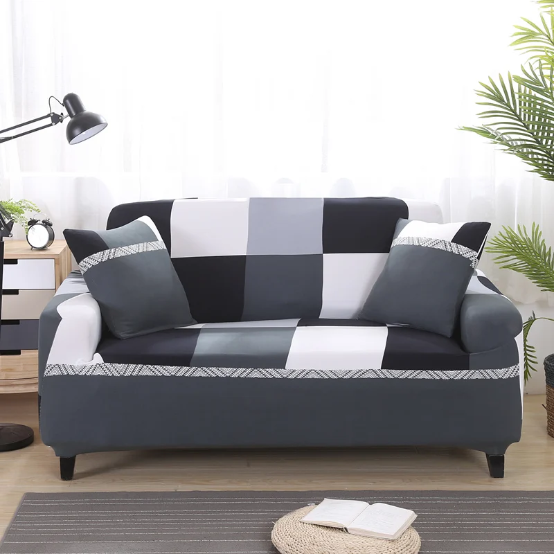 

Simple plaid Printed stretch furniture sofa covers for Living Room Elastic Converts Cover Universal seat cover slipcovers
