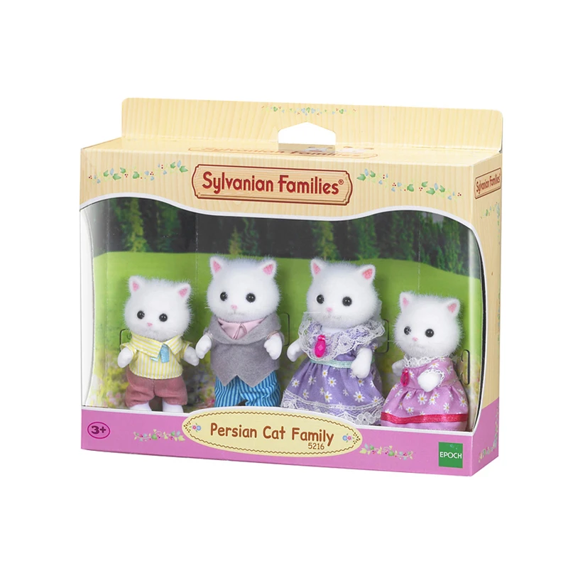 Sylvanian Families персидский кот семейный кукольный домик 4 шт. Набор фигурок родители и дети игрушка-подарок для девочки Новинка 5216