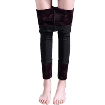 

2018 New Casual Soft Autumn Winter Women Leggings Ankle-Length Female Elastic Waist Warm Leggings Brushed Thicken Slim CQ2147
