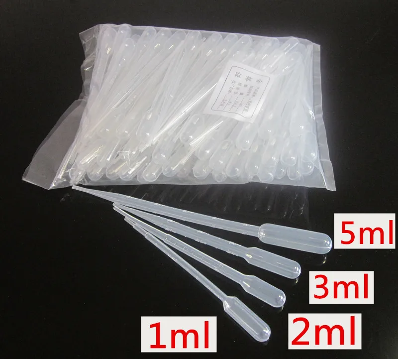 Одноразовые полиэтиленовые пипетки 100 шт./лот 0 2 мл 5 1 3 | Красота и здоровье