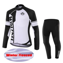 Wolfkei Фирменная новинка зимние Термальность флис Велосипедная Форма одежда Для Мужчин's Велоспорт Джерси Набор Майо Ciclismo велосипед MTB Джерси