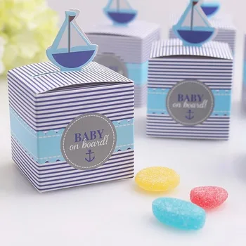 

Baby shower favor box--"Baby on Board!" Pop-Up Sailboat Favor Boxes and wedding candy box 500pcs/lot