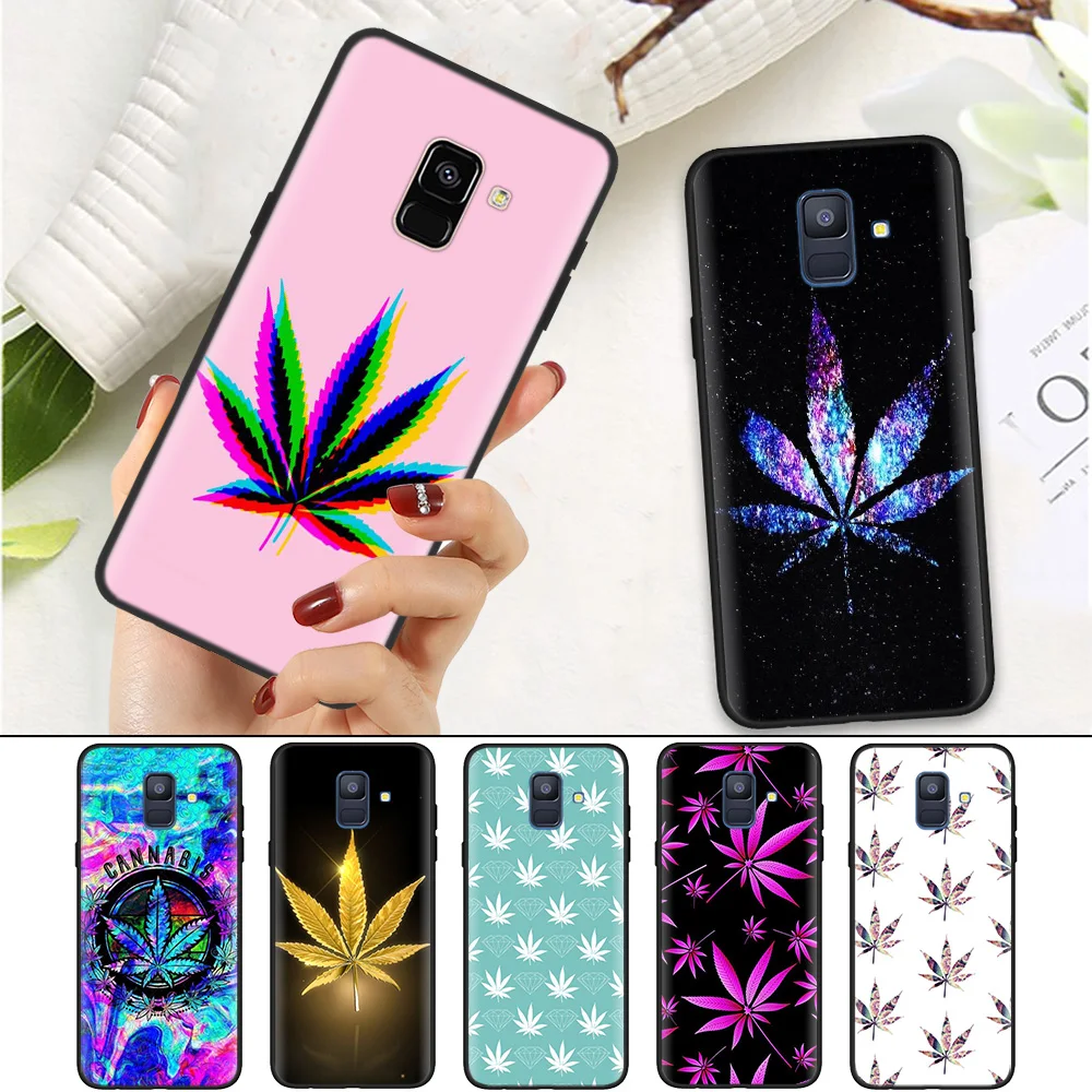 

Black Silicone Soft Case Cover for Samsung Galaxy A7 A70 A50 A40 A30 A20 A10 A8 A9 A6 2018 Plus 2018 Star A20E Weed Leaf Grass