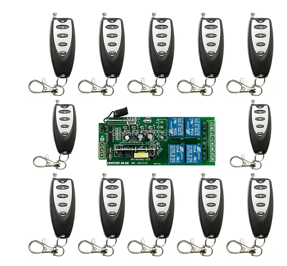 

AC85v~250V 110V 4CH Wide voltage Wireless Remote Control Switches 220V Wireless Relay Output Radio RF Transmitter And Receive