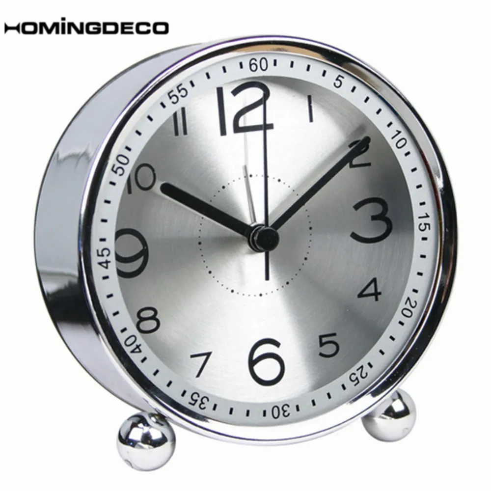 Homingdeco бесшумные настольные часы с будильником простые Стильные металлическим