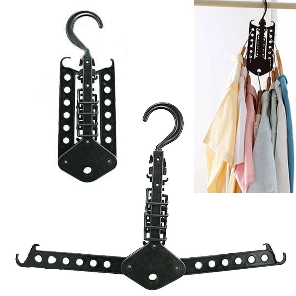 

New Multi-Functional Dual Hangers Folding Clothes Drying Hanger Clothing Drying Rack Home Storage Products 2018