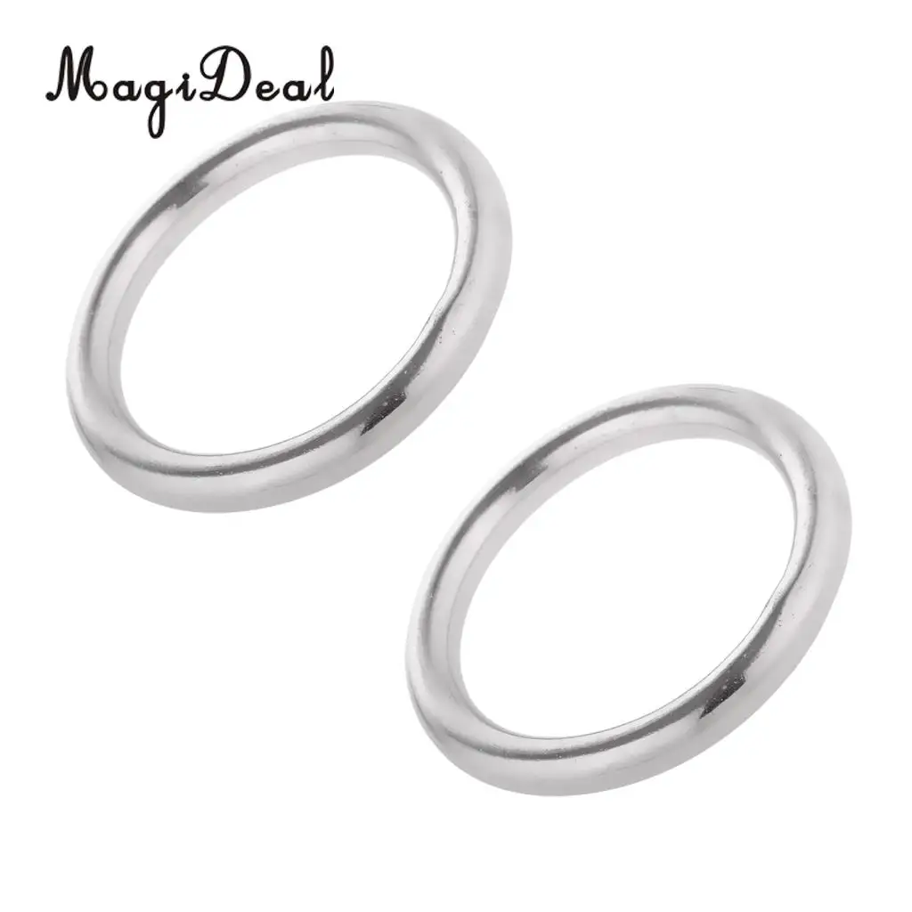 MagiDeal Superior Strength 1Pair Smooth Welded Polished Boat Marine Stainless Steel O Ring Replacement for Rowing Boat Dive Acce